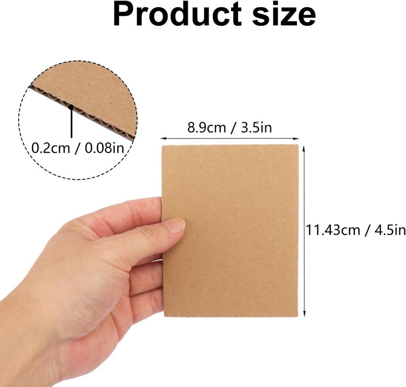 IHDYPPEW 200 Pack 3.5"x 4.5" Corrugated Cardboard Sheets, Flat Cardboard Layer Pads 2 mm Thickness, Flexible Packaging Inserts for Shipping, Mailing, and Crafts, by - Image 2